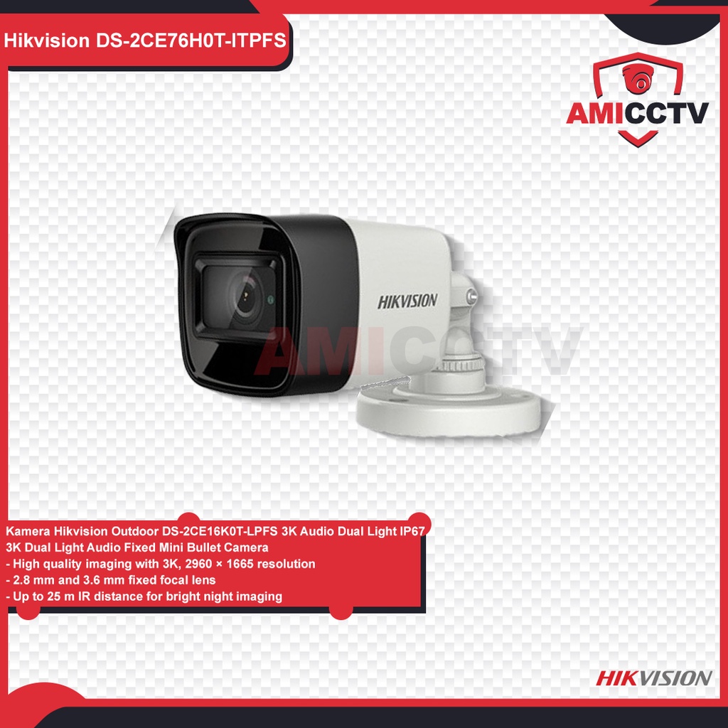 Camera CCTV Hikvision 5MP Outdoor DS-2CE16K0T-LPFS