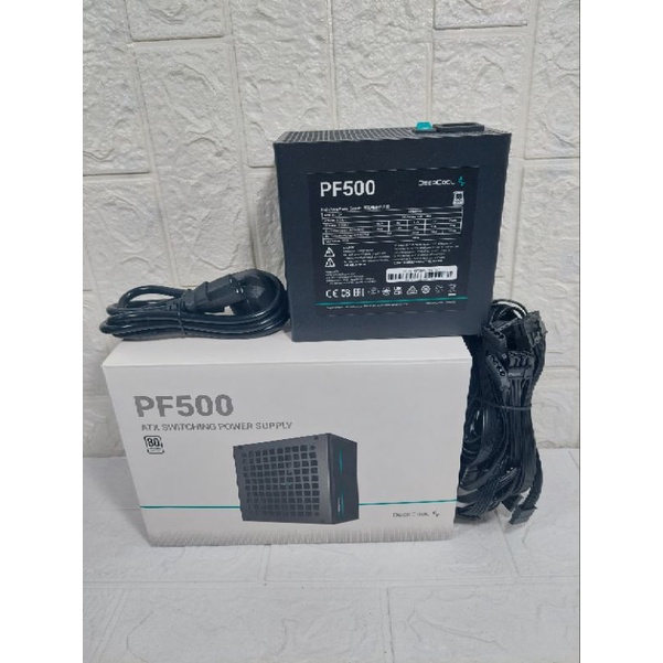 Power Supply 500Watt DeepCool PF500 80 Plus Kabel Flat