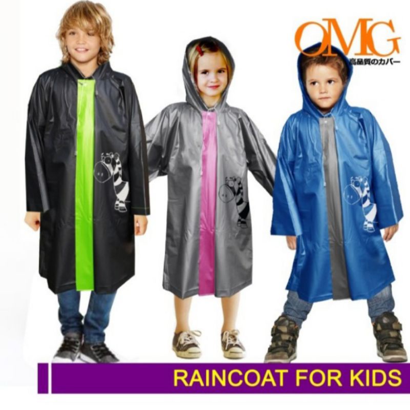 Jas Hujan Anak Laki Perempuan Kecil Ponco Karakter Mantel Ujan Poncho Bocah Umur 6 7 8 9 10 Tahun Waterproof Bagus Tebal Murah Raincoat For Kids OMG