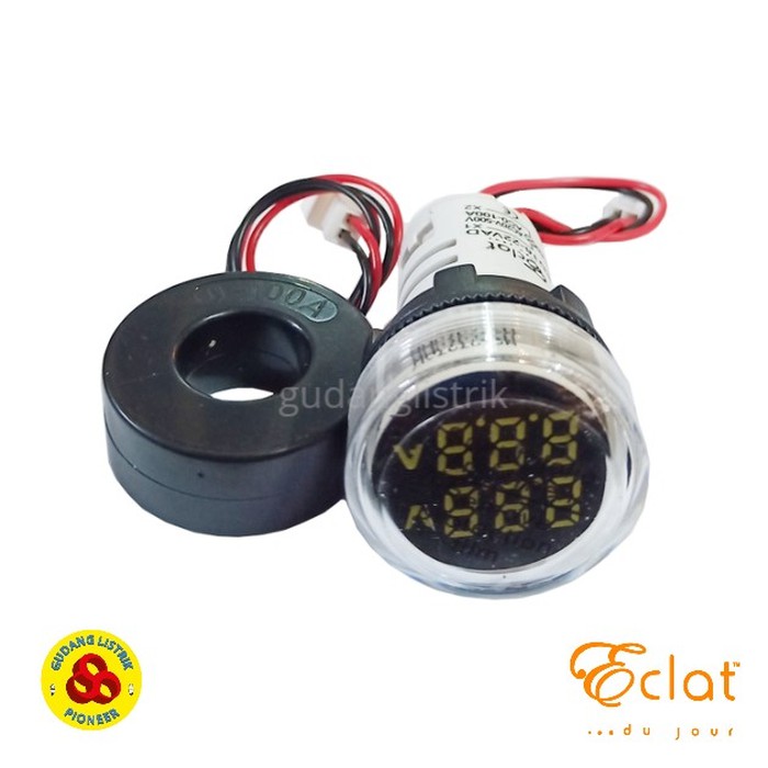 Pilot Lamp LED Amp Volt Meter 22mm 0-100A 20-500V Round LED Indicator