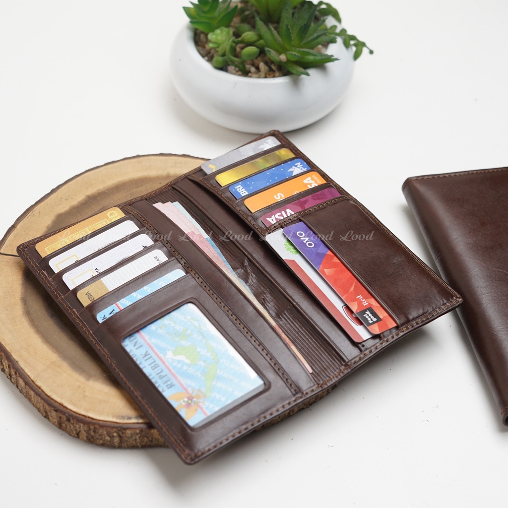 DOMPET PANJANG PRIA WANITA UNISEX KULIT ASLI  ORIGINAL 100% SOWHY LONG WALLET- GRATIS UKIR NAMA