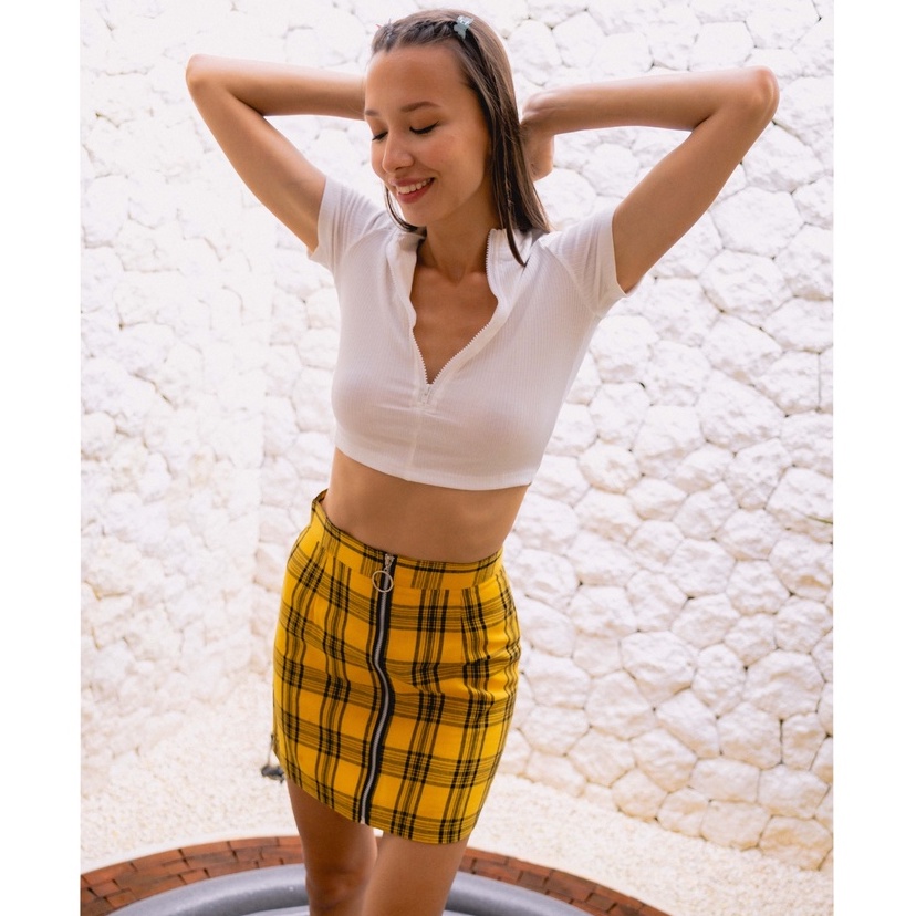 [SS] Pluffyschoice Grace Tartan Skirt Rok Wanita-8