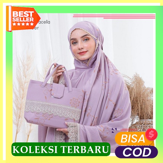 Termurah 12.12 Mukena Remaja Polino Warna & Putih Terusan Lajuran Bordir Cantik Termurah Cod 〈〈9.9〉〉