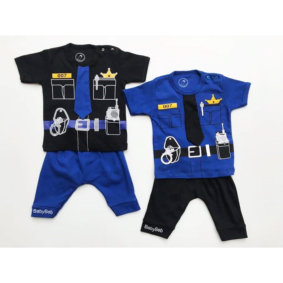 Setelan Baby 1-2thn Polisi Baju Anak Murah Baju Tidur Anak All size