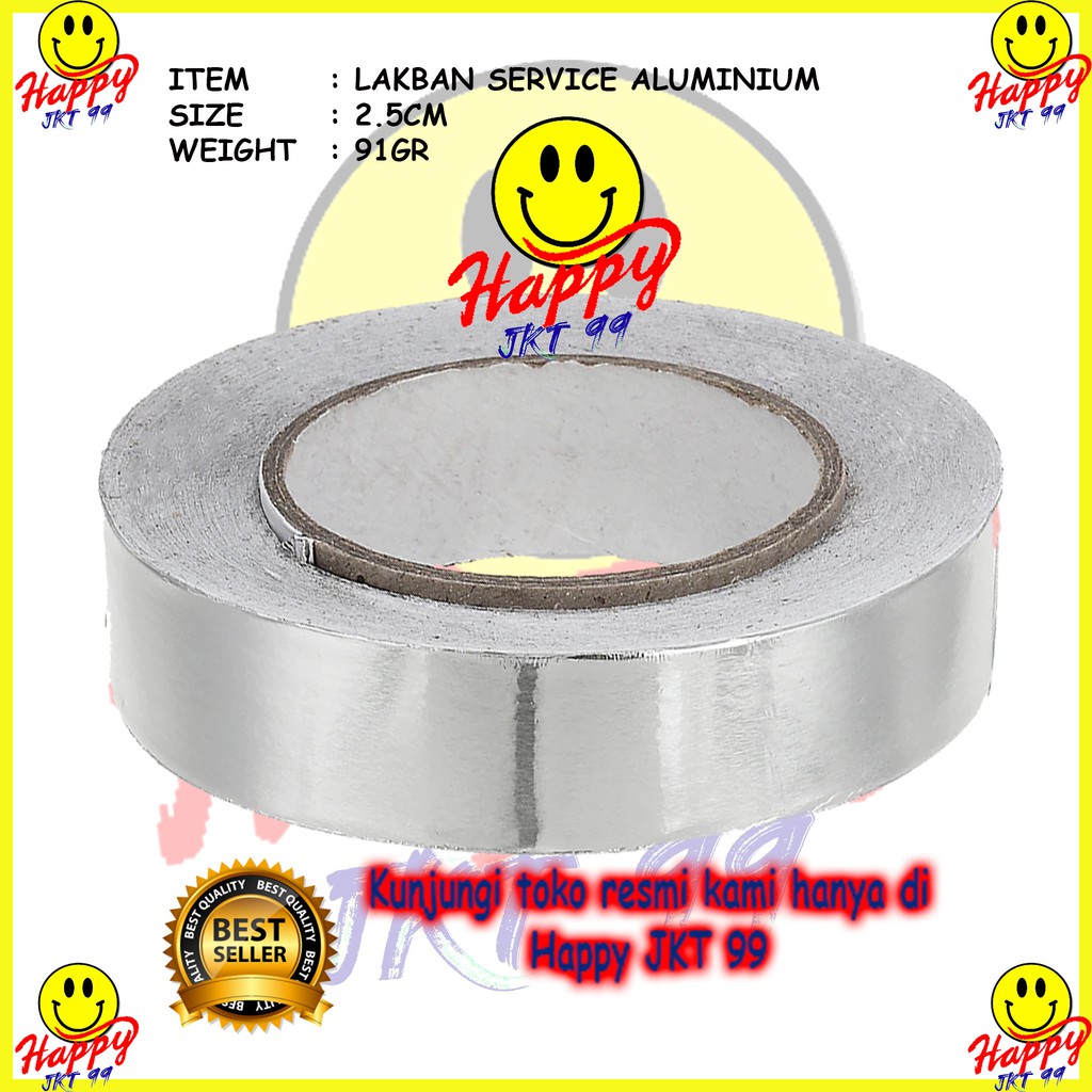 [ HAPPY JKT 99 ] LAKBAN ALUMINIUM ALUMUNIUM FOIL TAPE 2.5CM X 3M ANTI PANAS SERVICE