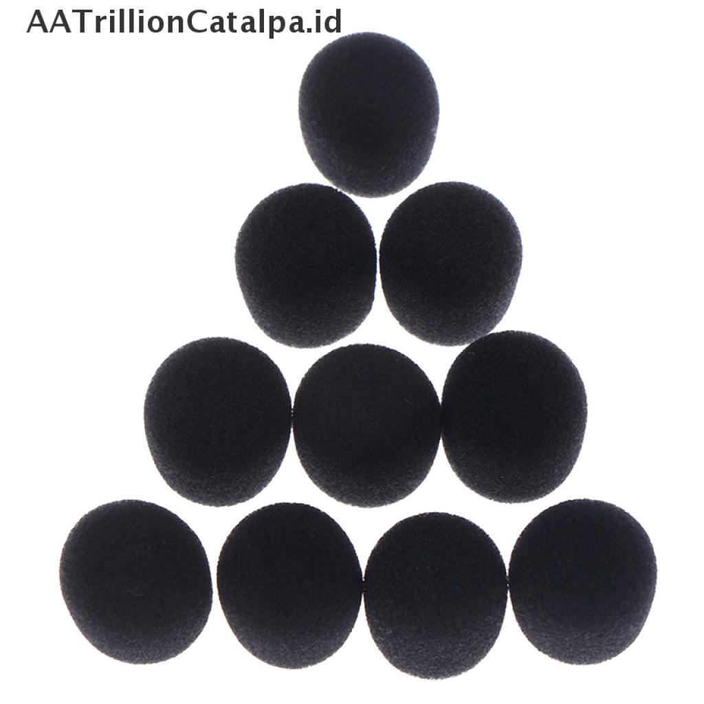 10 Pcs Spons Busa Penutup Mikrofon Headset Praktis Warna Hitam