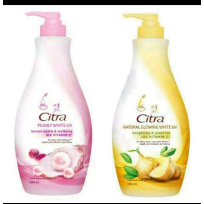 Citra Hand Body Lotion Glowing White Uv 380Ml Hand Body Citra Pompa