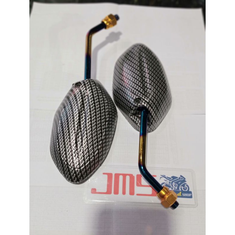 kaca spion carbon two tone 2 tone beat tangkai sedang pendek Honda beat Vario Scoopy genio Vario 150