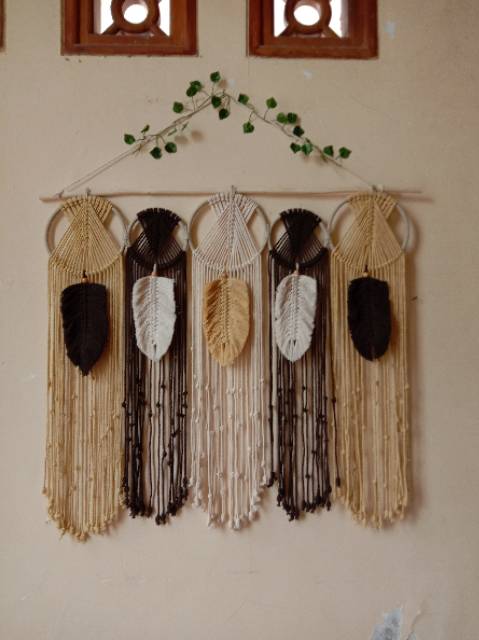 READY STOK) macrame Hiasan dinding jejer 5 / macrame wall hanging/ Dekorasi rumah