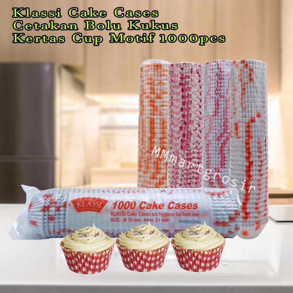 Klassi Cake Cases / Cetakan Bolu Kukus / Kertas Cup Motif / 1000pcs