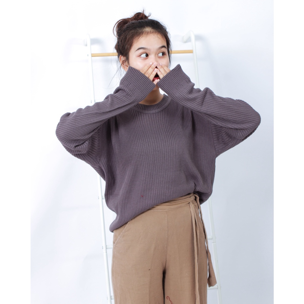 TokoMilkan - Atasan Sweater  Rajut Wanita Boxy Premium | Sweater Rajut Wanita