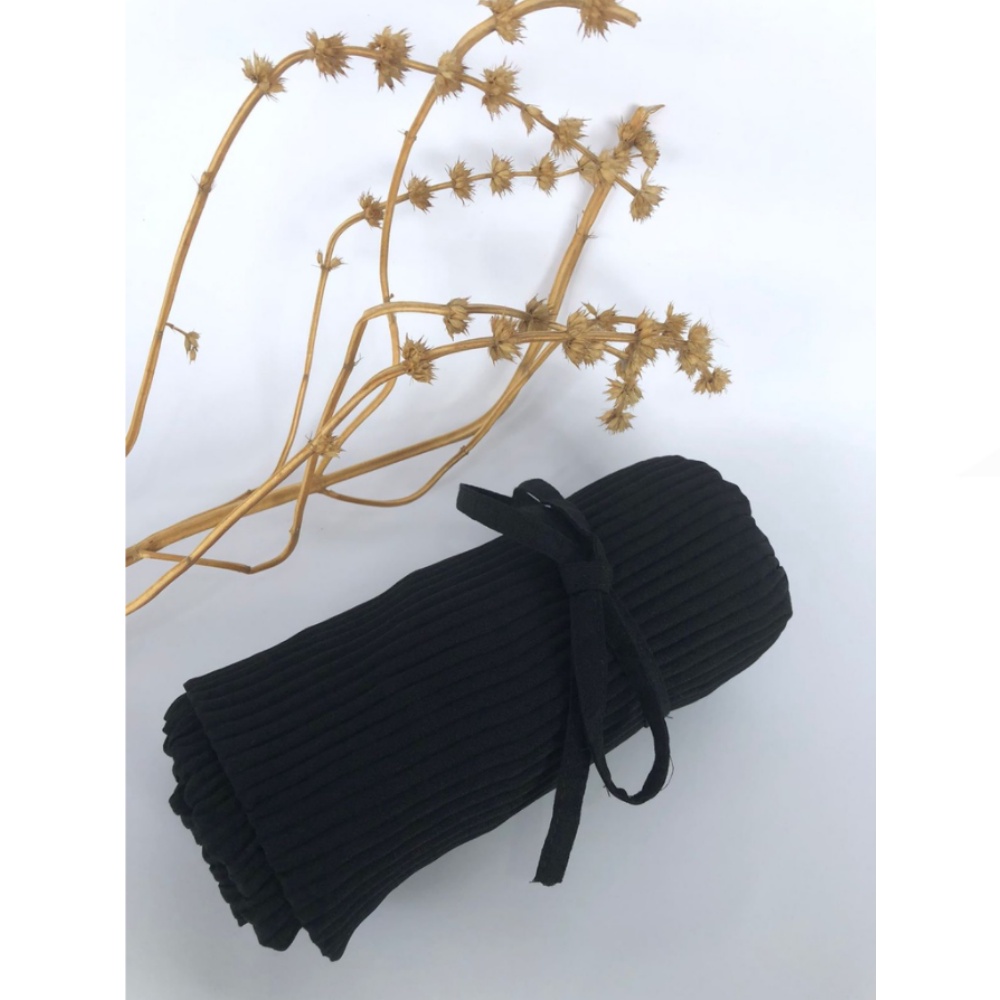 Bergo Maryam Plisket Full Premium PD 75 CM PB 80 CM TERMURAH-Hitam