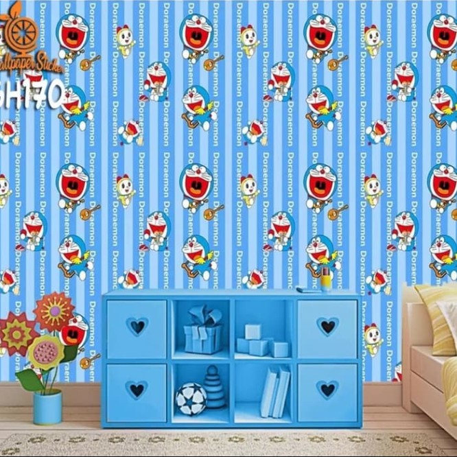 Wall Stiker  Dinding  Kamar  Garis Doraemon  Uk 10 Meter 