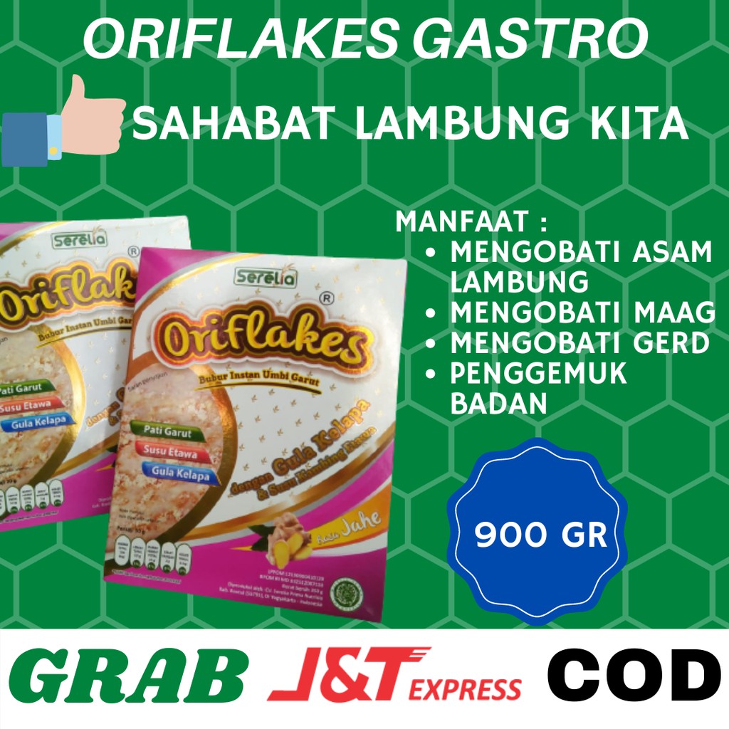 

Oriflakes Gastro 900 Gr Original Sereal Umbi Garut Rasa Coklat Jahe Vanila Asam Lambung Maag Gerd