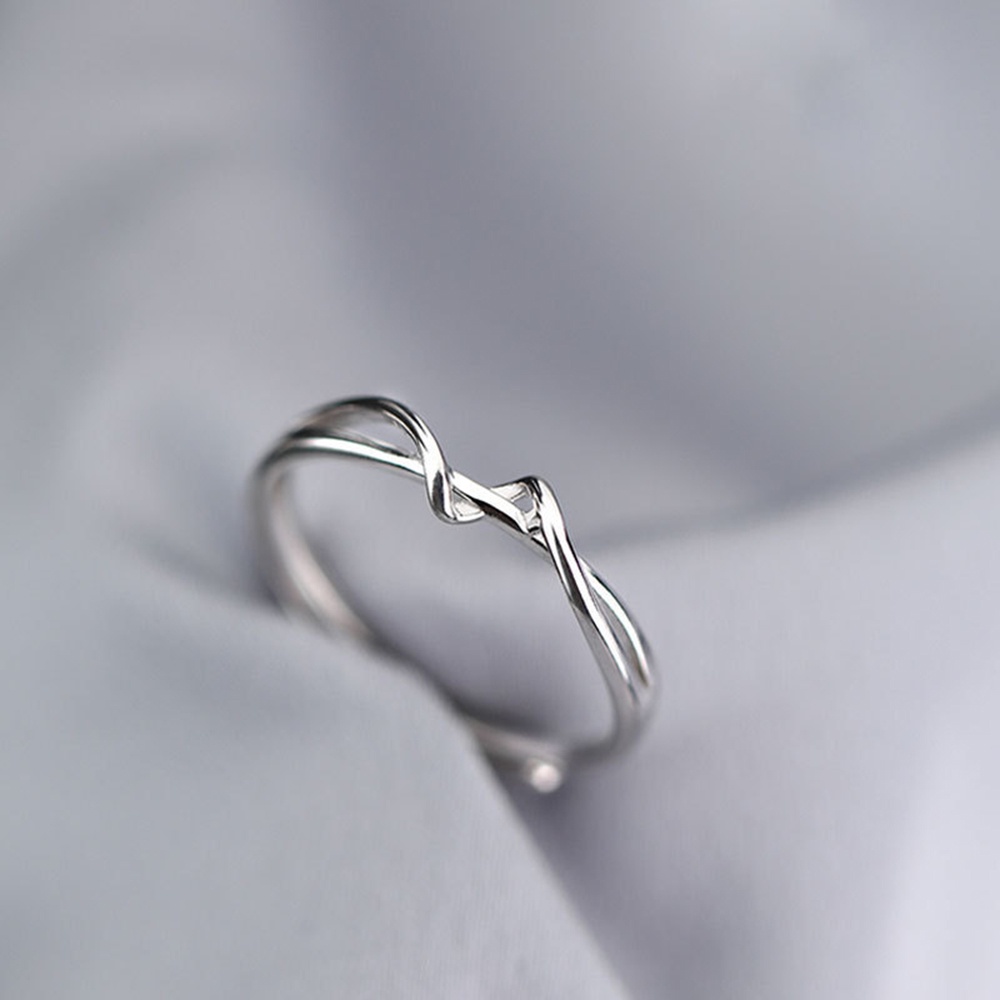aaoottuuoo5.id Cod   1pcs Silver Color Simple Wave Twisted Line Geometric Opening Adjustable Index Finger Ring Jewelry