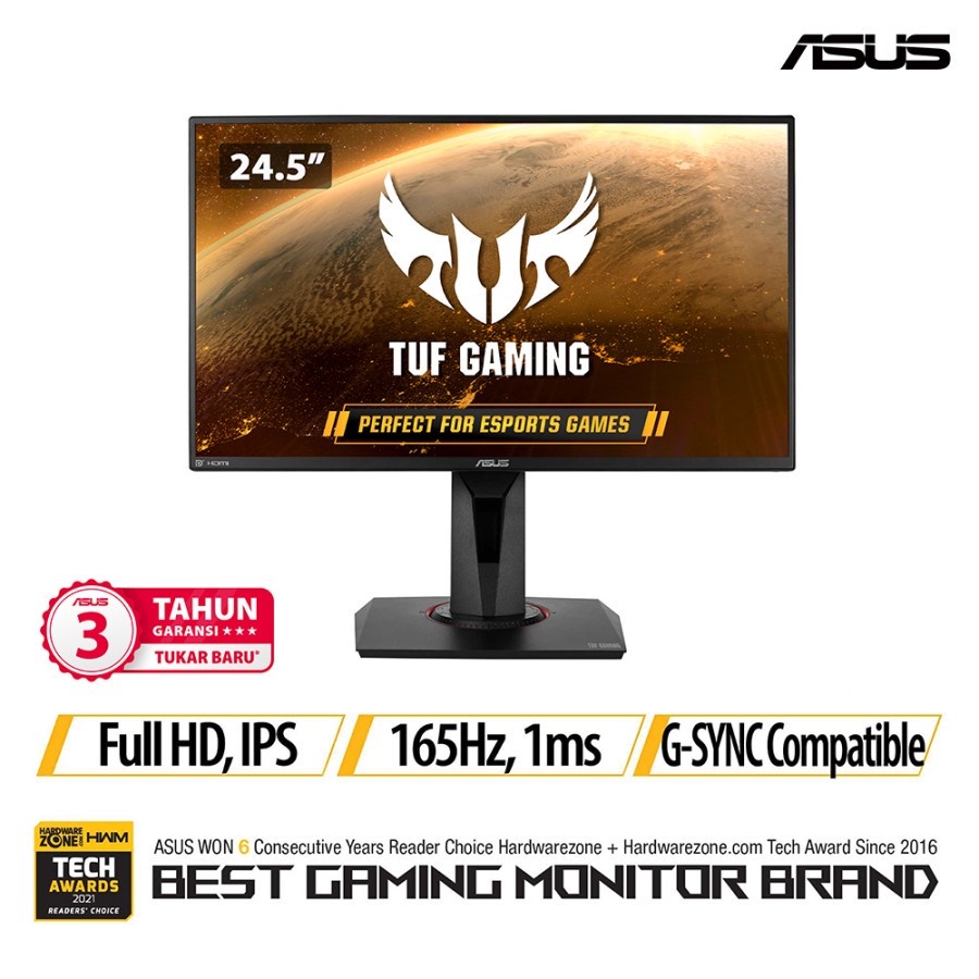 Monitor LED ASUS TUF VG259QR IPS 24.5inch 165hz 1ms GSYNC FHD 1080p 24.5&quot;