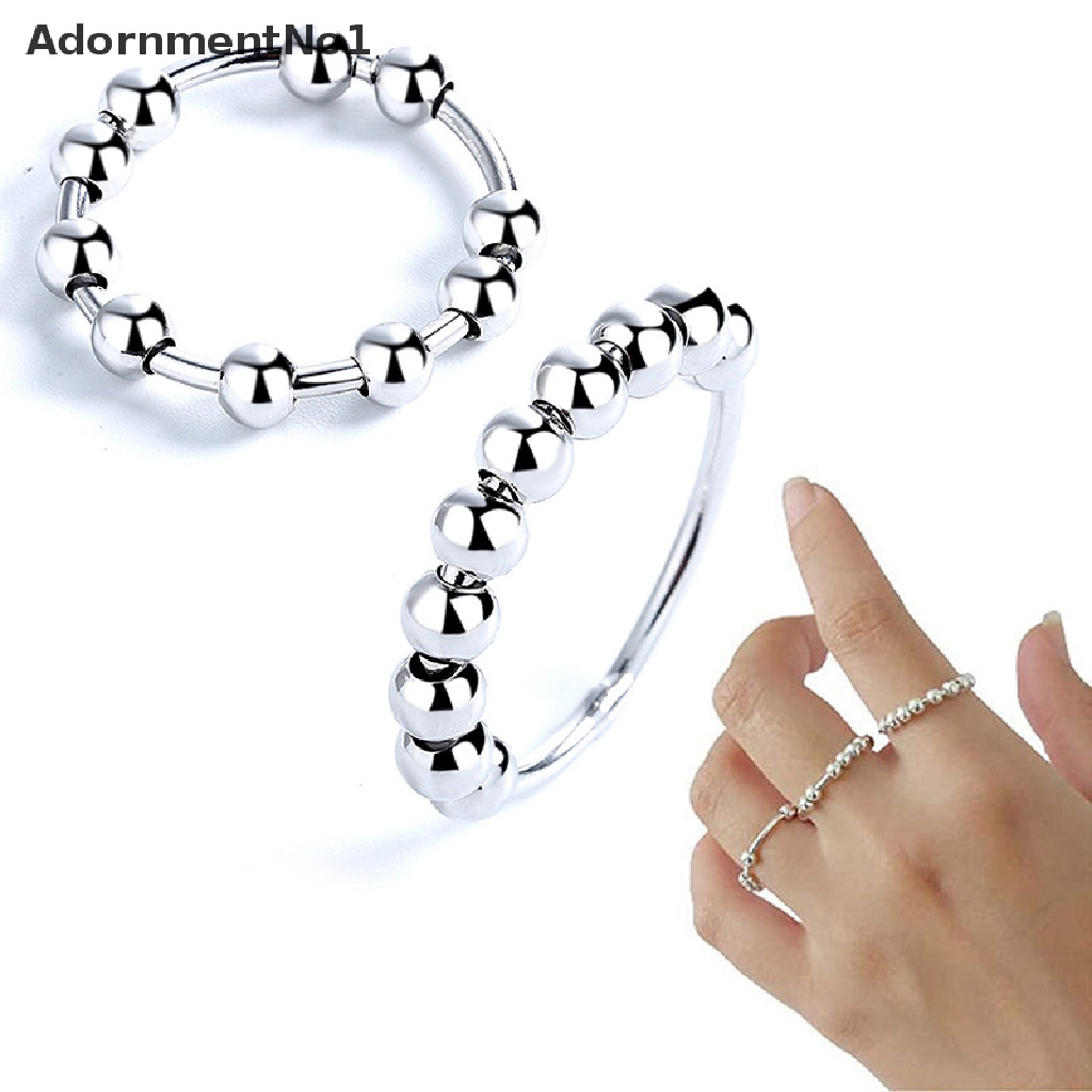 (AdornmentNo1) Cincin Manik-Manik Geometri Anti Stress Untuk Pria / Wanita