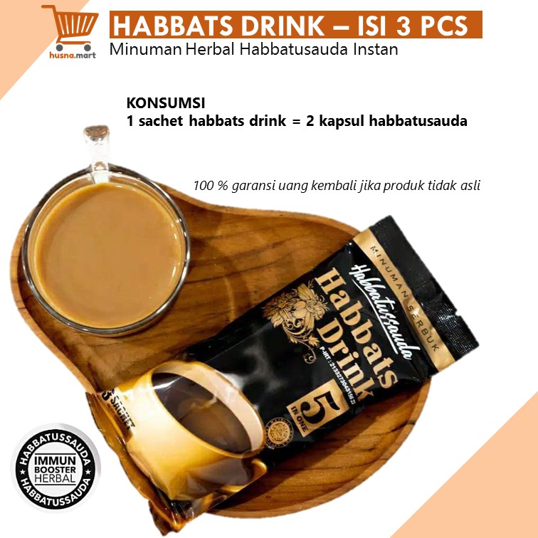 Habbats Drink Pack isi 3 Sachet - Minuman Serbuk Habbatussauda 5 in 1