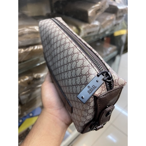 Clutch gucci leather Tas Tangan Card mirror pria/wanita