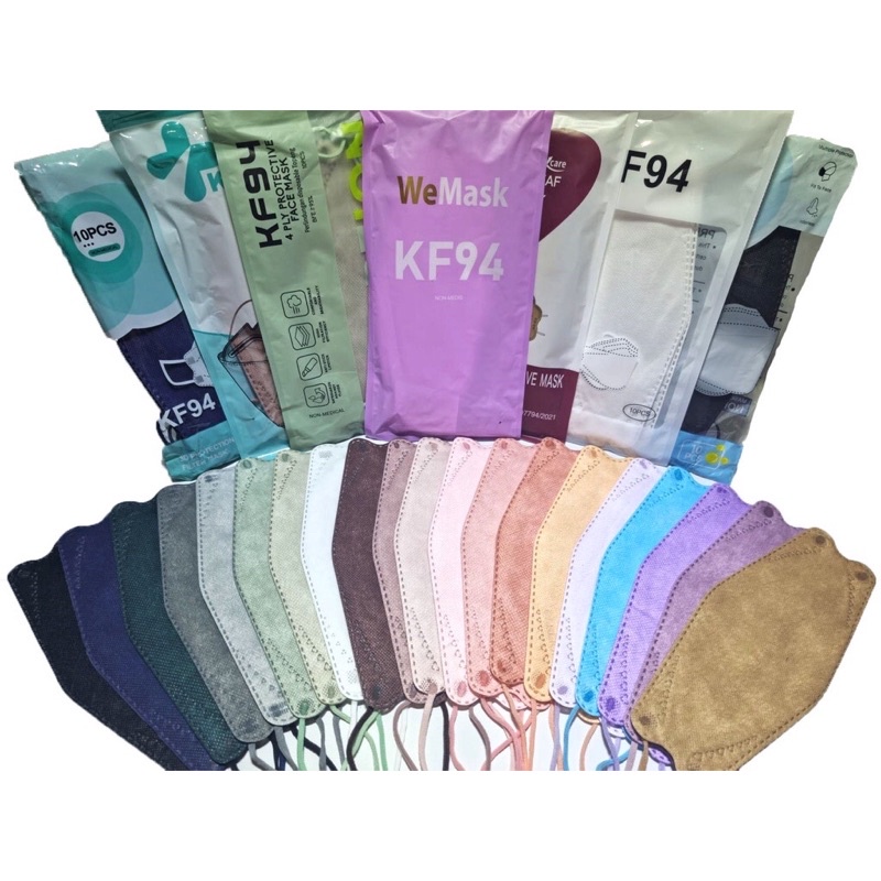 Masker KF94 Warna isi 10pcs Masker Korea Import KF 94 (campur merk)