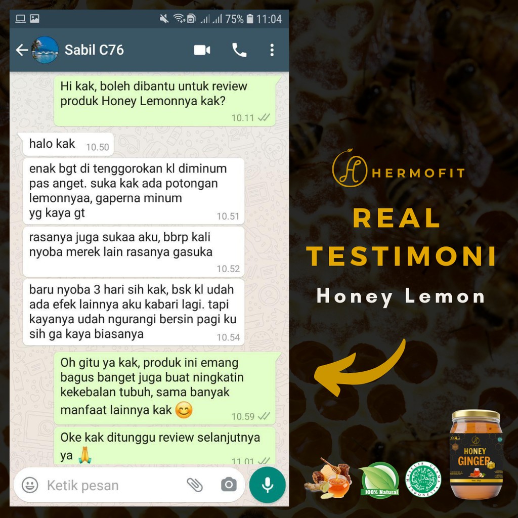 Madu Lemon pelangsing diet alami/Honey lemon anti virus hermofit free sendok ikea