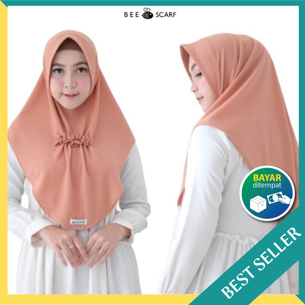 Hijab Instan Dewasa Syafeya Daisy - Bahan Stella Crepe Glitter By Beescarf - Bisa Cod