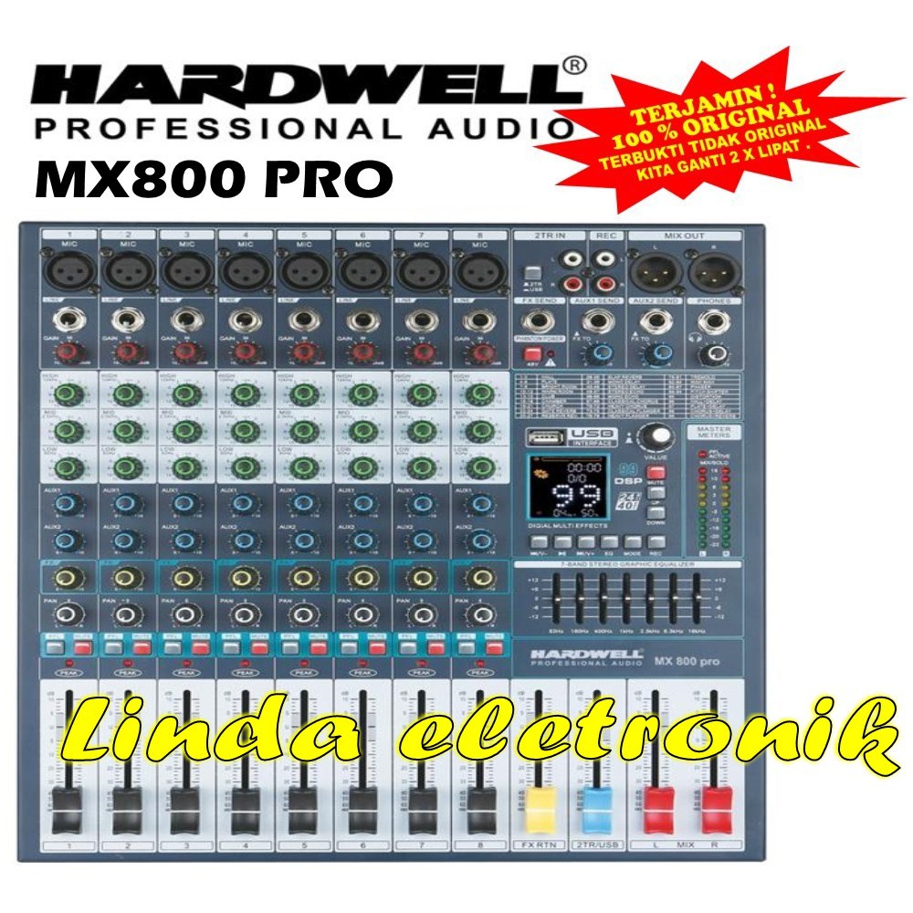 MIXER HARDWELL MX800PRO MX800 PRO MX 800PRO 8 CHANNEL ORIGINAL