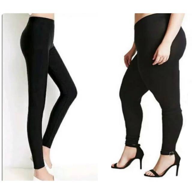 Legging Polos Tebal Import Hitam Ukuran Standar dan Jumbo