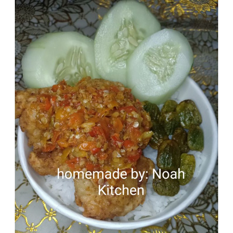 

nasi ayam geprek
