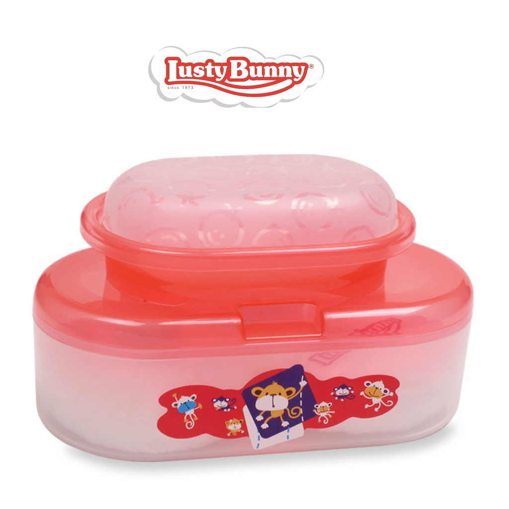 Lusty Bunny Susun Oval Case With Soap Case Baby Powder Tempat Bedak Bayi - gedabug