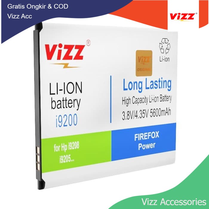 Baterai Batre Vizz i9200 Samsung Galaxy Mega 6,3 / i9205 / Mega 6.3 Original Vizz Bateray