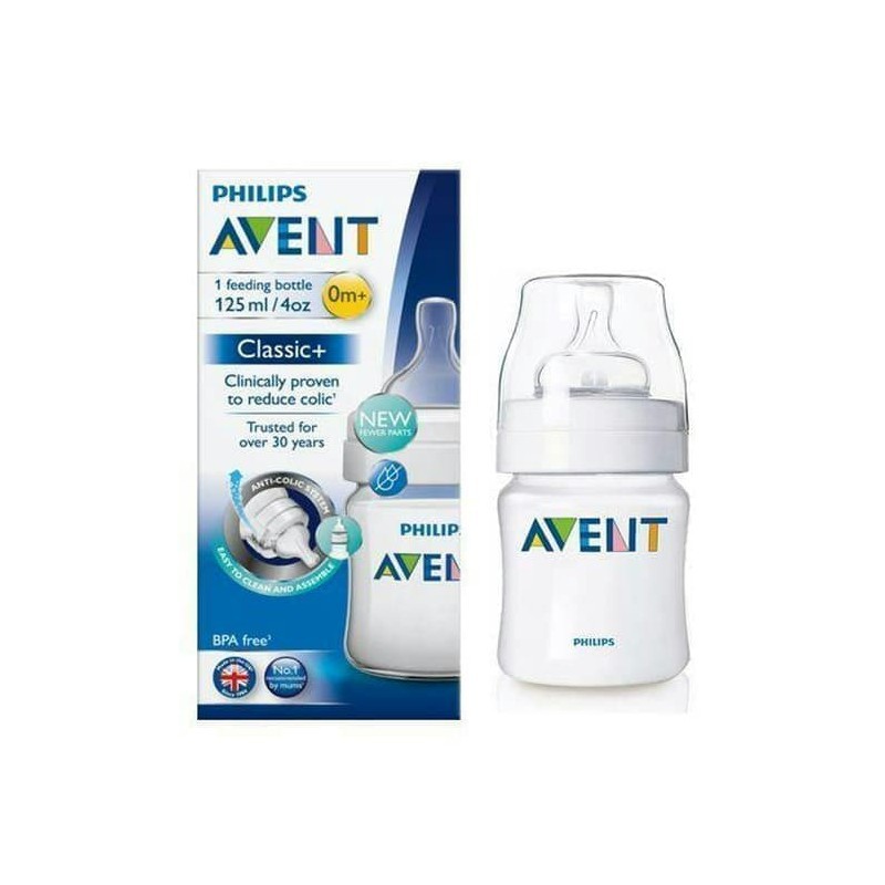 ♥BabyYank♥ BOTOL SUSU AVENT CLASSIC+ SCF560/17 - Philips Avent Clas+ Baby 125ml Newborn Flow 0m+ Putih