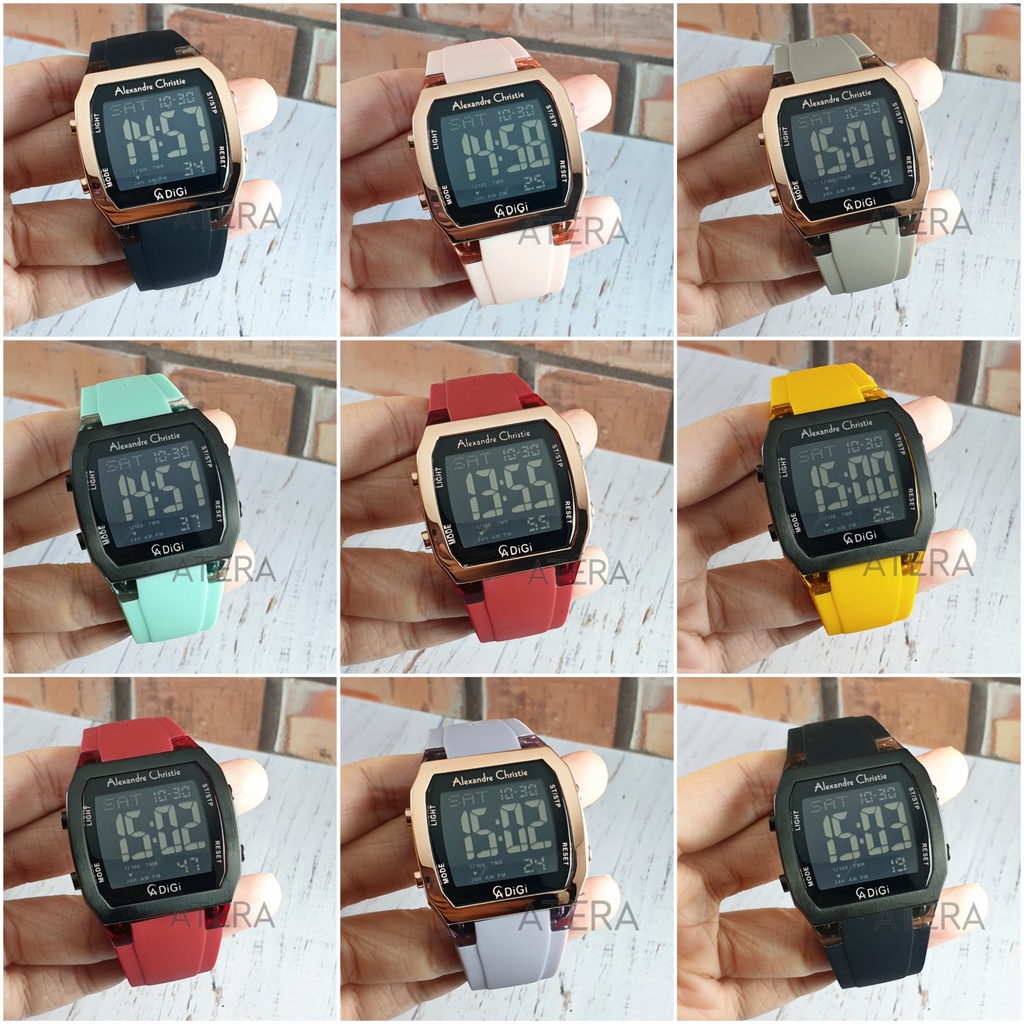 ALEXANDRE CHRISTIE AC 9348 WANITA ORIGINAL / JAM TANGAN ALEXANDER AC9348 MH KARET RUBBER DIGITAL ORI