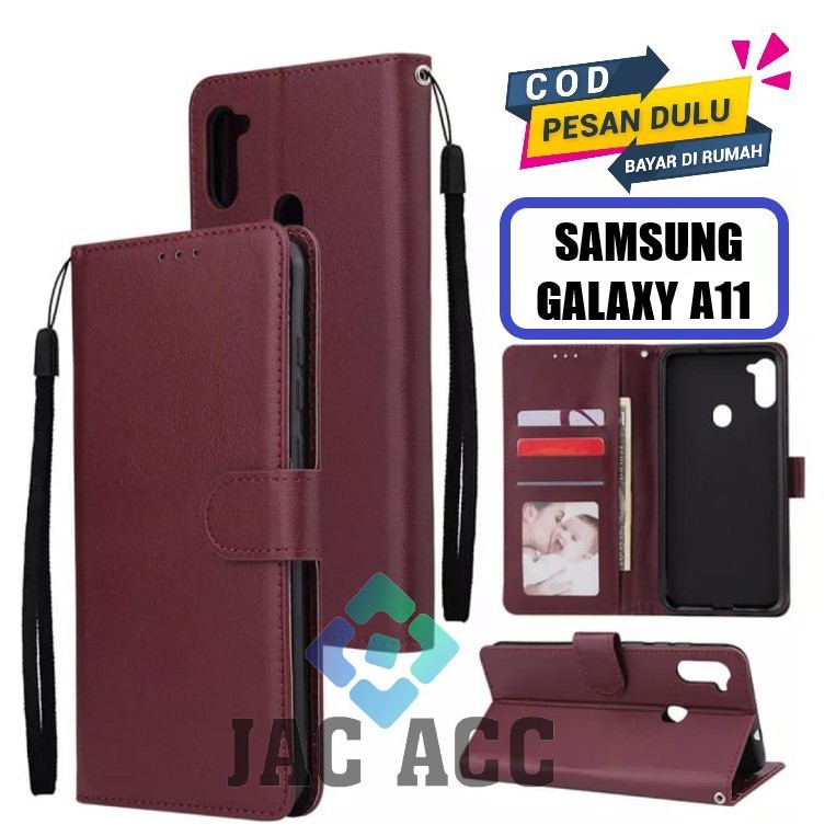 DOMPET HP UNTUK SAMSUNG GALAXY A11 LEATHER FLIP CASE UNTUK SAMSUNG GALAXY A11