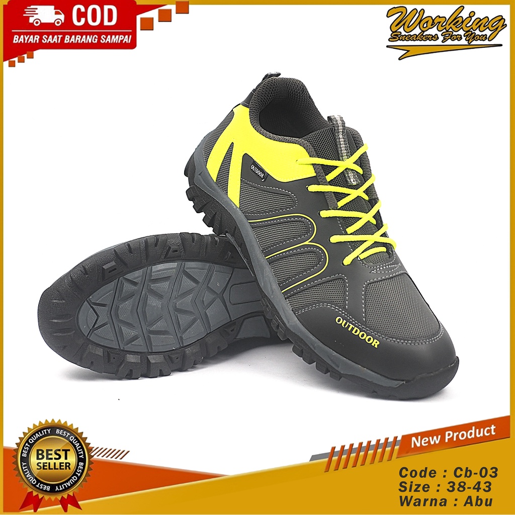 Sepatu Pria Original Working CB-03 // Sepatu Hiking Anti Air Gunung Adventure Touring Outdoor Shoes
