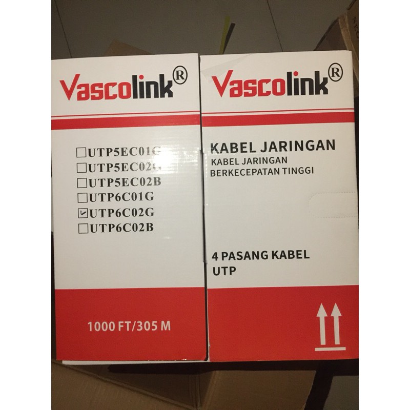 Indoor Kabel LAN Vascolink UTP Cat.6 CCA 305m | cat6 305 meter | Kabel Ethernet