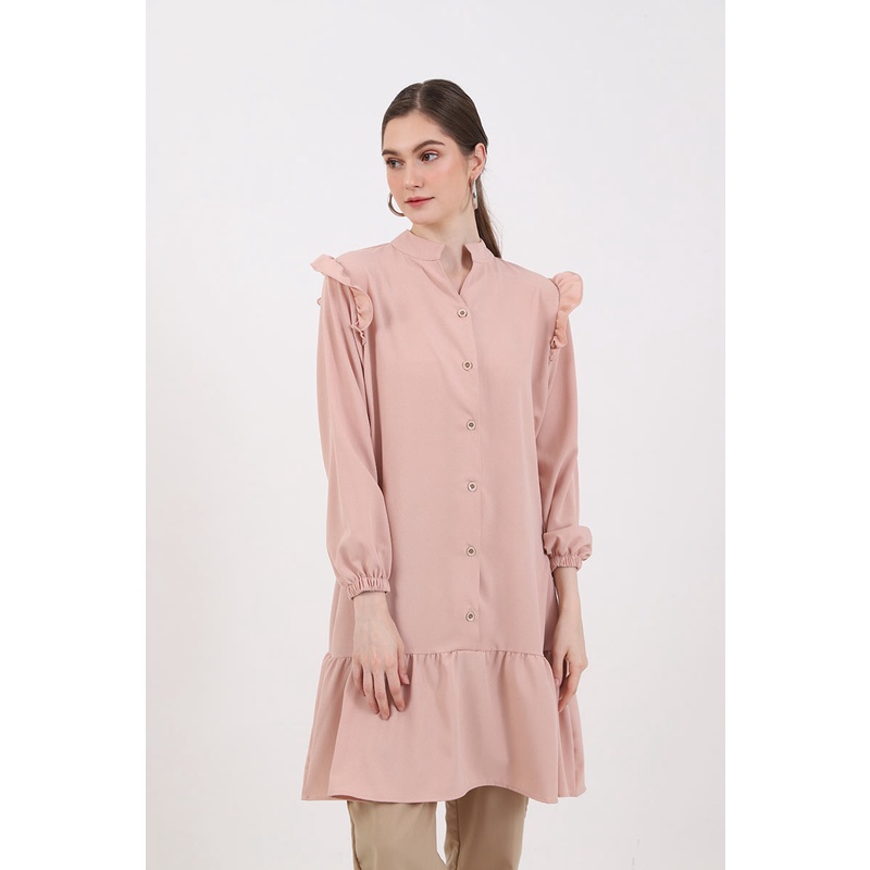 Berrybenka - Atasan Blouse Wanita Sofia Mukila Ruffle Tops-2