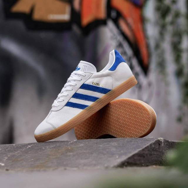 ADIDAS GAZELLE VINTAGE WHITE BLUE GUM ORIGINAL BNWB