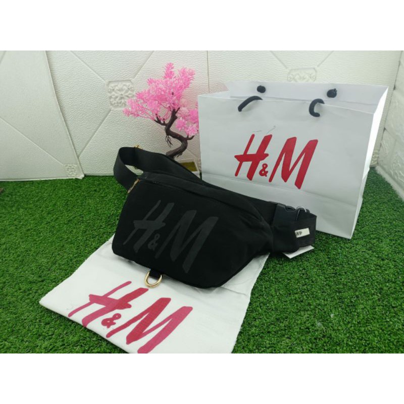 Tas HNM Suede ori / Waistbag hnm / Bahan Suede uk 30x17