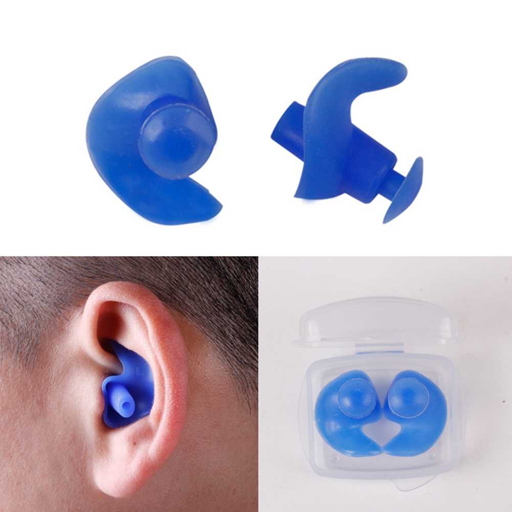 Penutup Telinga Ear Plug Peredam Suara Renang Anti Air / Penutup Pelindung Telinga Kuping Renang Berenang Untuk Tidur Cat Rambut Musim Dingin Anti Air Anti Bising Pesawat Dewasa Anak Dingin / Penyumbat Sumbat Telinga Tidur Saluran Air Renang Kedap Suara