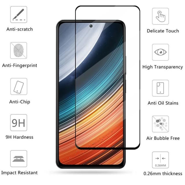 POCO F5 F4 5G F4 GT F3 F2 PRO TEMPERED GLASS 9D FULL COVER FULL SCREEN