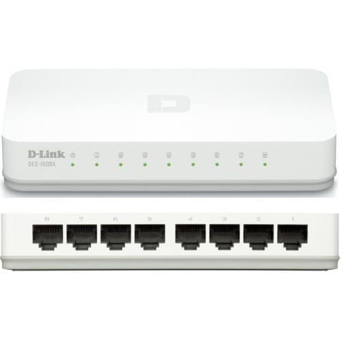 D Link DLink DES-1008C 10/100 Mbps 8 Port Unmanaged Switch