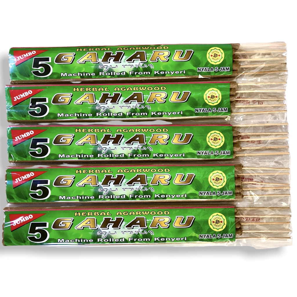 Dupa Hio Jumbo 5 jam Kemenyan Gaharu Herbal Agarwood isi 5 Stik 40 cm Abu Dingin