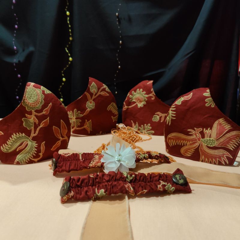 masker batik DWP termurah pilihan lengkap 3ply bahan premium lapisan dalam bahan kaos katun