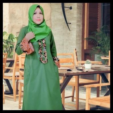 Gamis Polos Kombinasi Batik Ananta