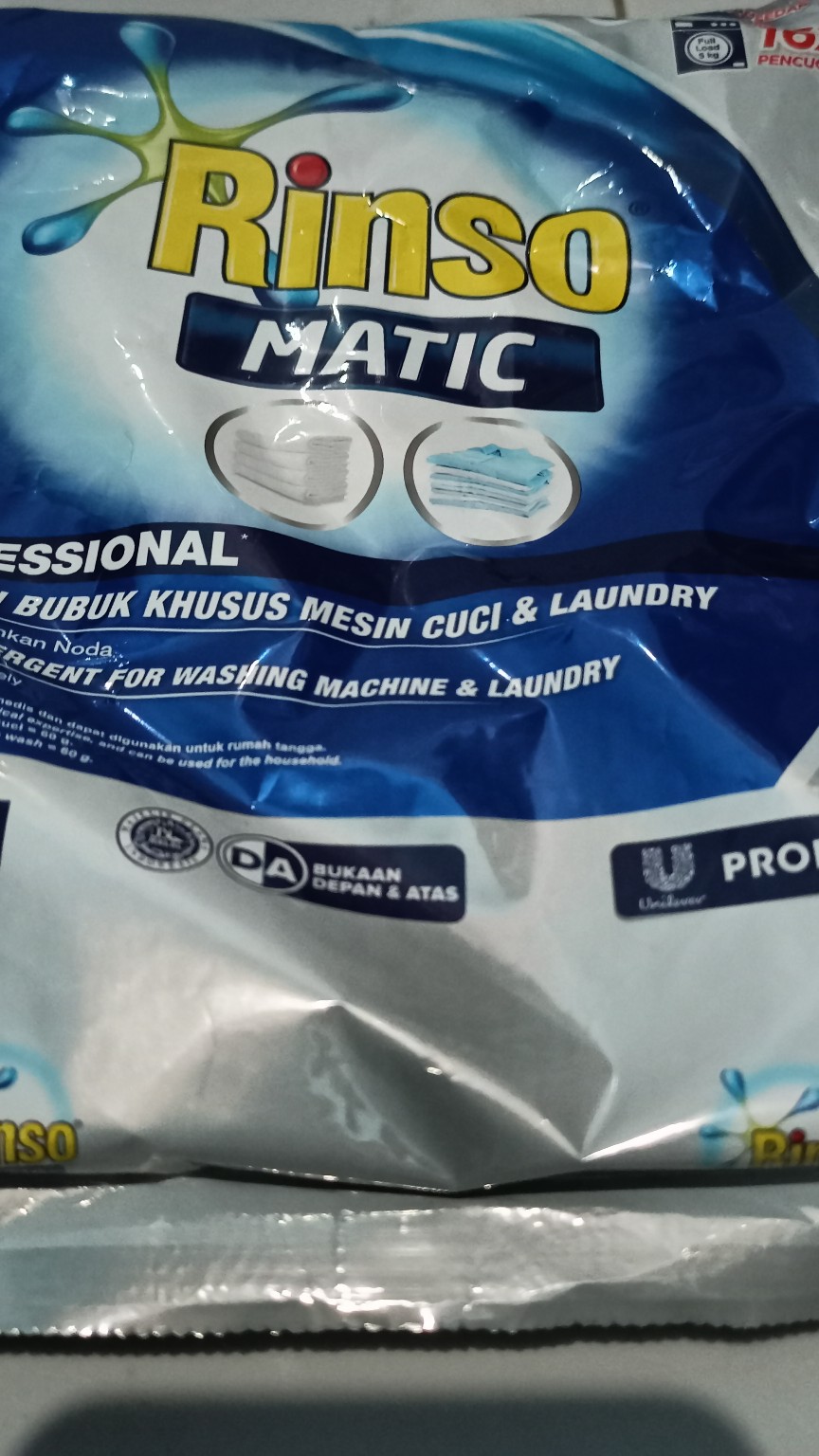 Deterjen Detergen Sabun Bubuk Rinso Matic Professional Powder Murah 1kg Mesin Cuci Pintu Atas Depan