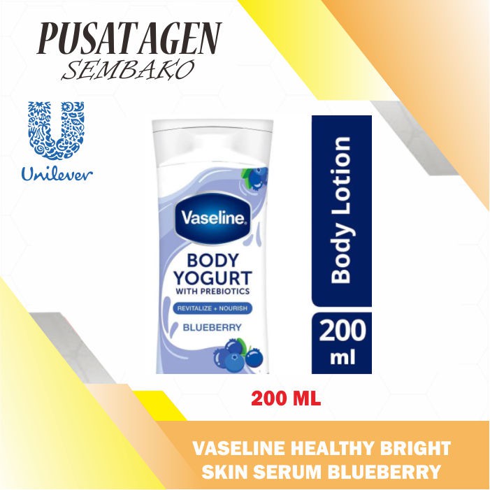 VASELINE HEALTHY BRIGHT HAND BODY LOTION YOGURT SKIN SERUM BLUEBERRY 200 ML CARE GLOW 200ML GLOWING