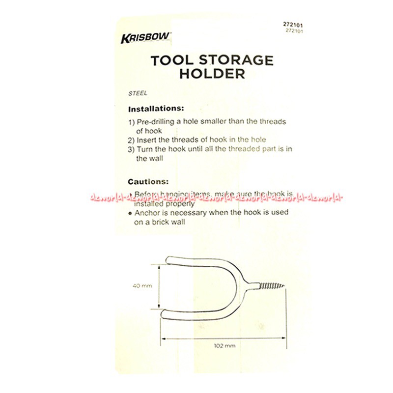 Krisbow Tool Storange Hoder Steel Alat Untuk Tempat Pengait Gantungan