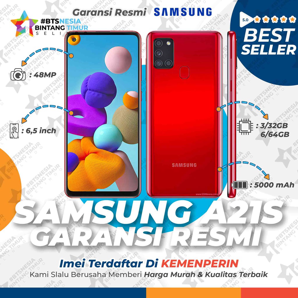 Samsung Galaxy A21S 3GB+32GB 6GB+64GB 6GB+128GB Garansi