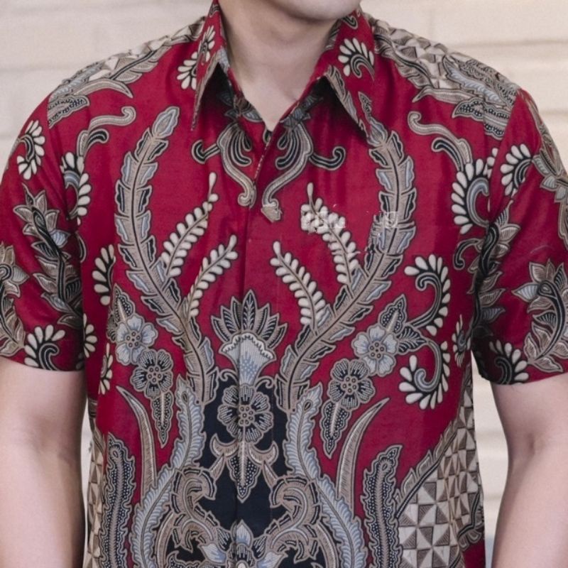 Baju Batik Pria Slim fit Lengan Panjang Modern Casual Hits Batik Soloan Premium Size M L XL XXL Batik Pria Kantor